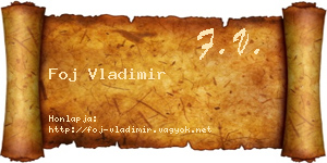 Foj Vladimir névjegykártya